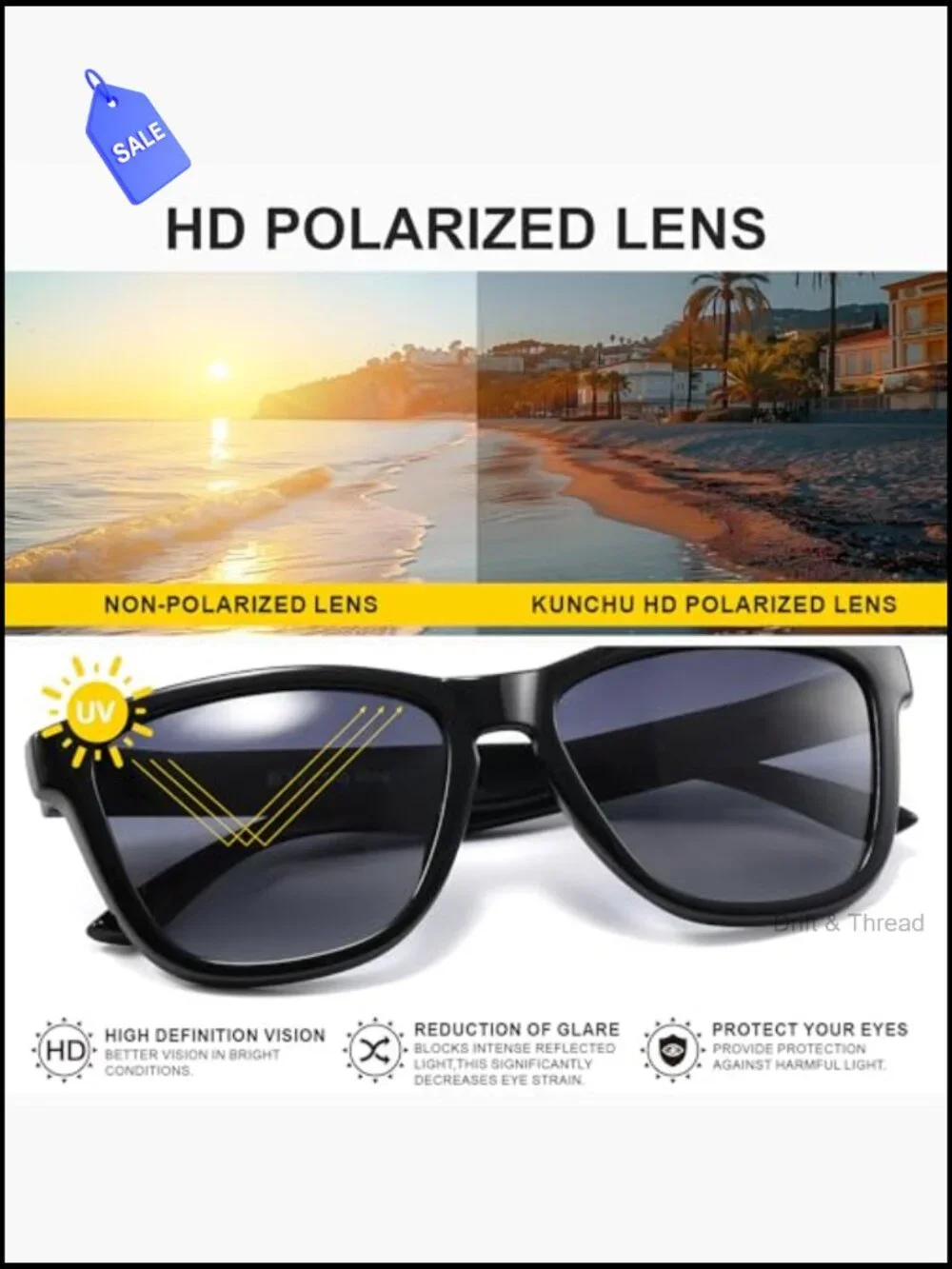 Classic Oval Polarized Sunglasses UV Protection for Men Women Driving
